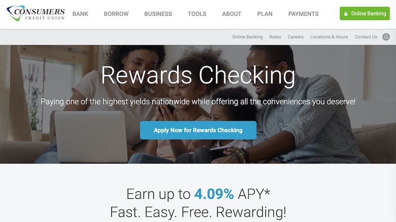 Consumer Credit rewards checking