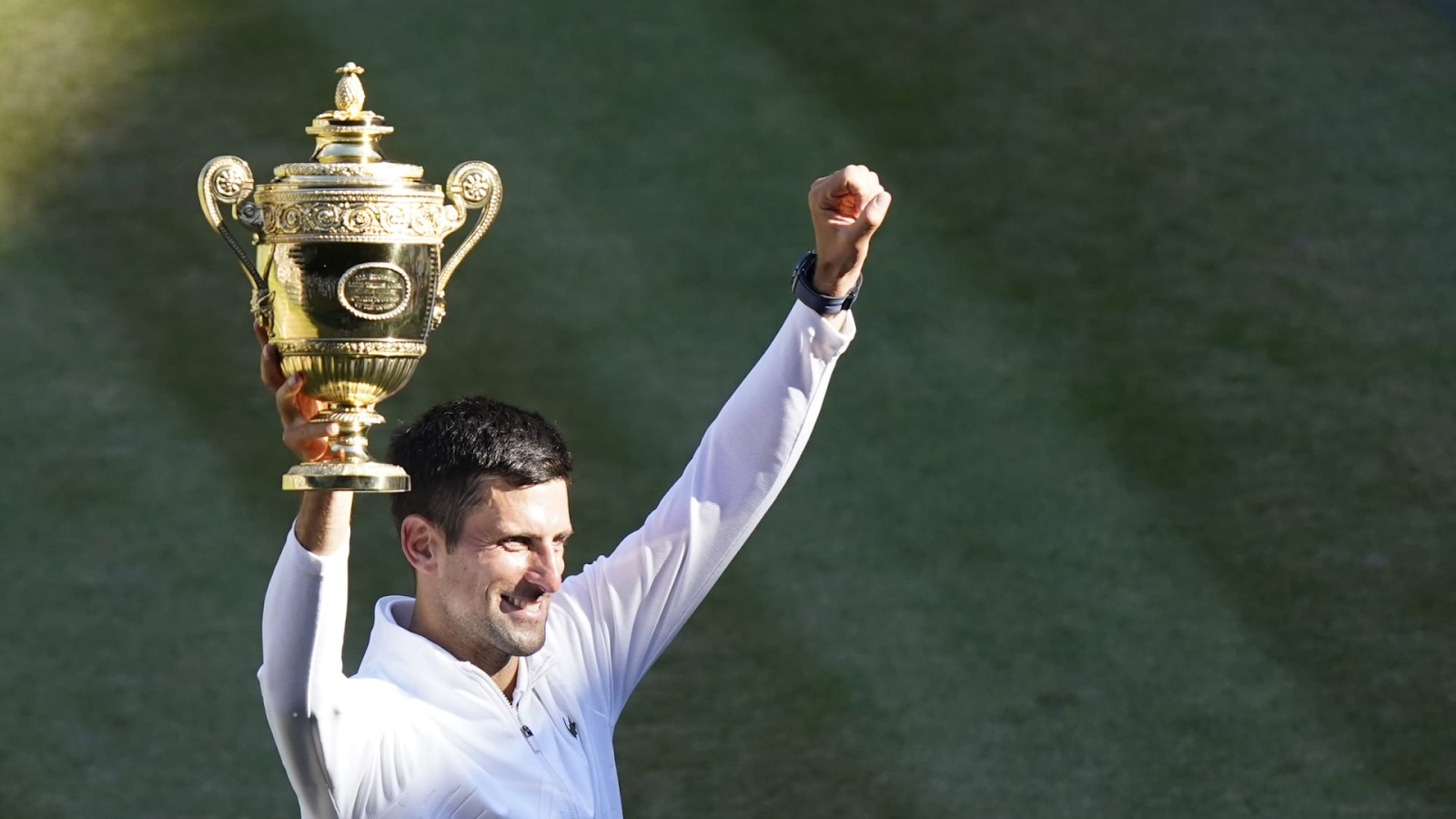 DJOKOVIC TOPS KYRGIOS FOR 7TH WIMBLEDON, 21ST SLAM TROPHY. Waiting for something, Novak Djokovic. Waiting for Nick Kyrgios to become distracted and disoriented.