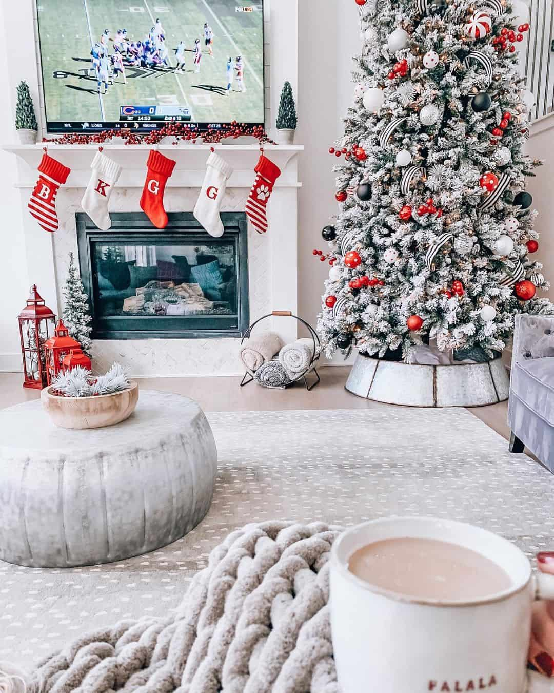 Flocked white black Christmas tree 