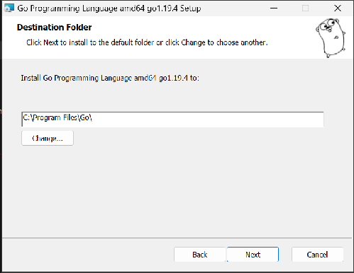 Folder Selection for Golang Installation