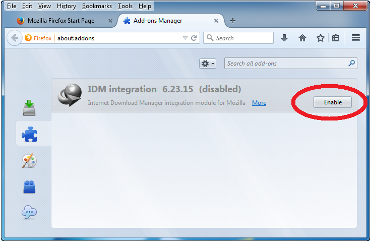 Enabling and Disabling IDM Integration with Mozilla Firefox Internet Browser