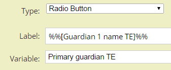 variable macro in radio buttons _ back end