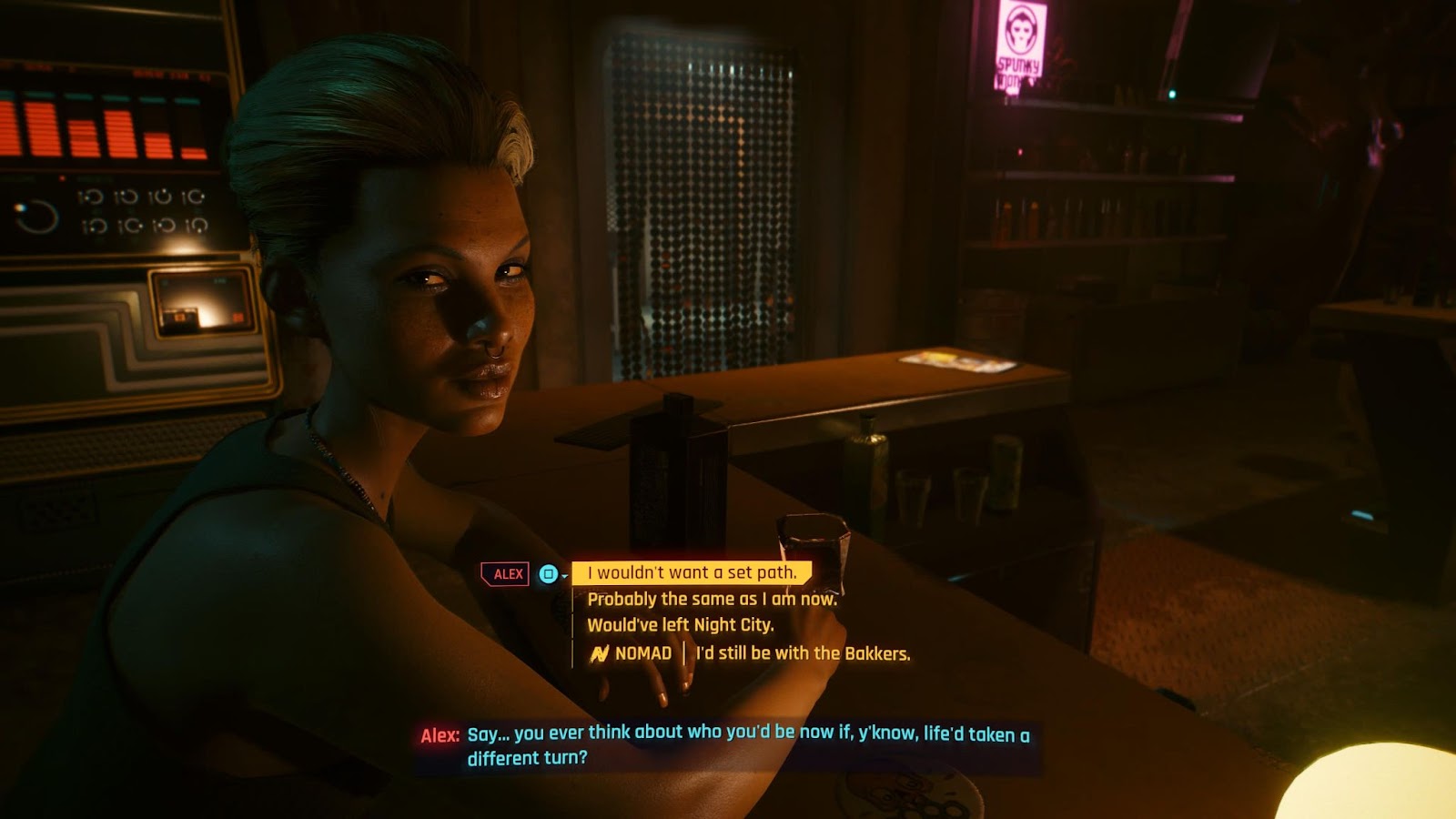 An in game screenshot of Alex from the game Cyberpunk 2077. 