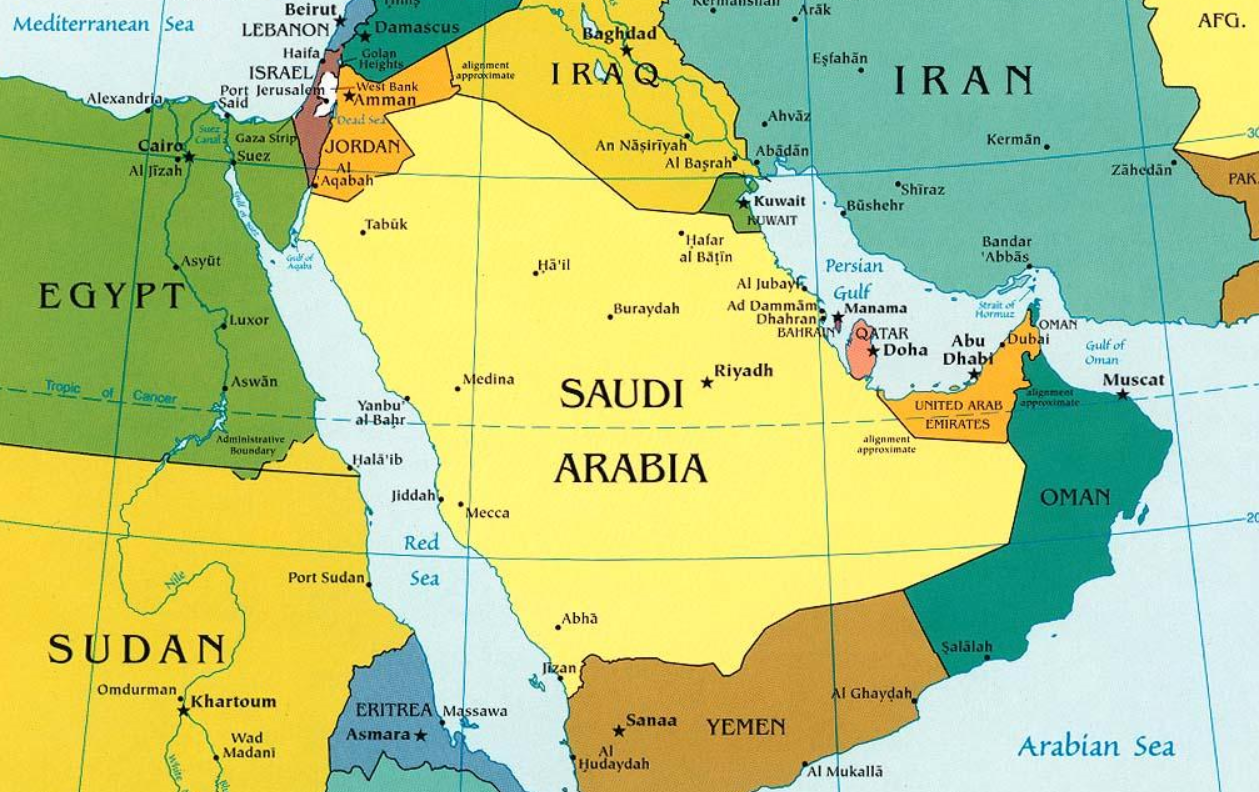 Саудовская аравия расположена. Политическая карта Аравийского полуострова. Политическая карта саудовского полуострова. Политическая карта Аравийского полуострова со странами на русском.