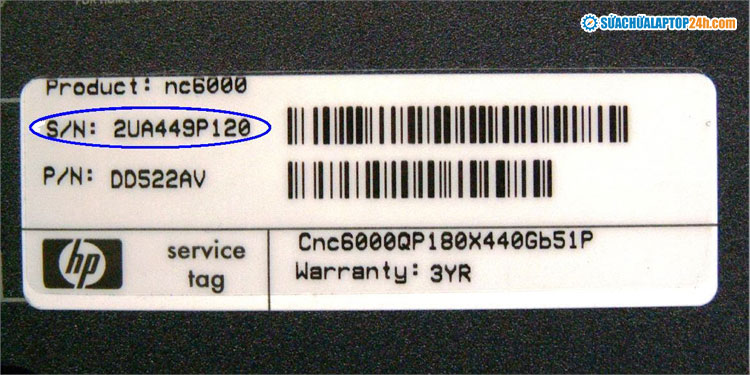 Số serial laptop trên tem máy