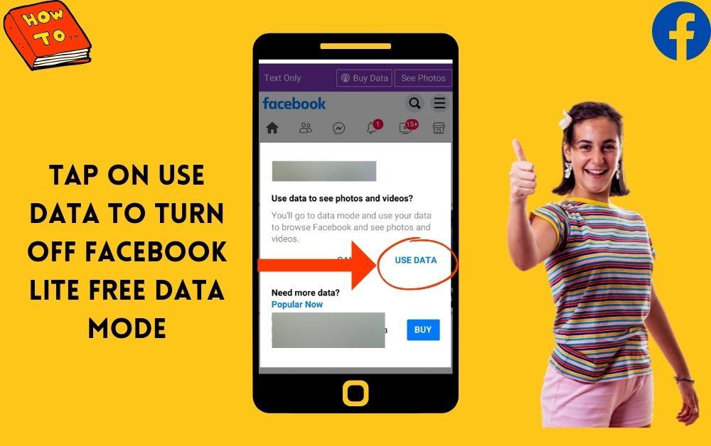 Tap On Use Data To Turn Off Facebook Lite Free Data Mode