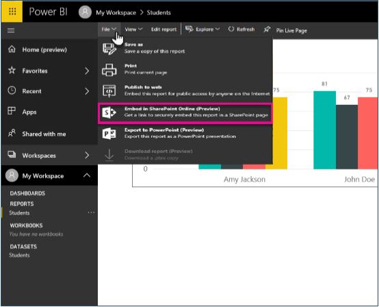 Embed in SharePoint Online
