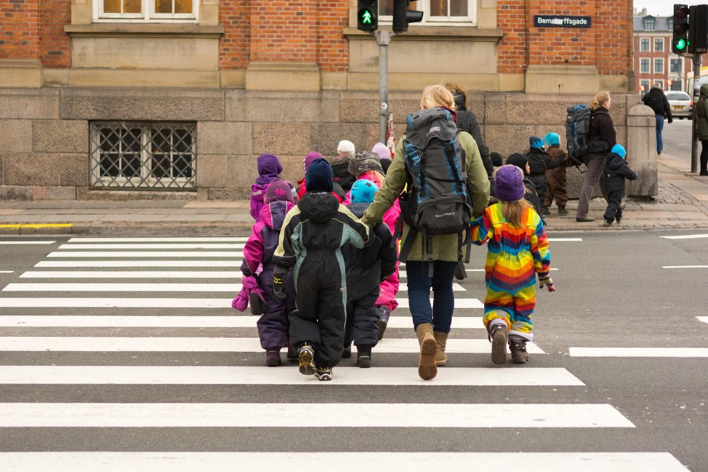 Kids Crosswalks on road