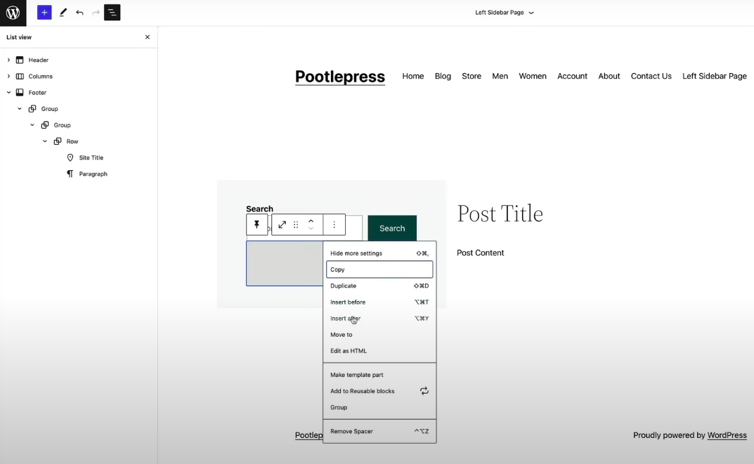 Master Sidebars With WordPress Gutenberg Block Themes 9