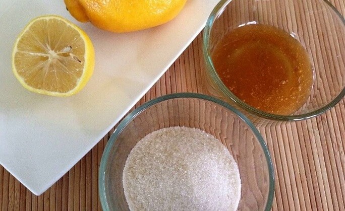 honey, sugar and lemon scrub