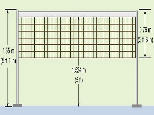 Chiều cao lưới cầu lông theo đúng chuẩn quốc tế. 