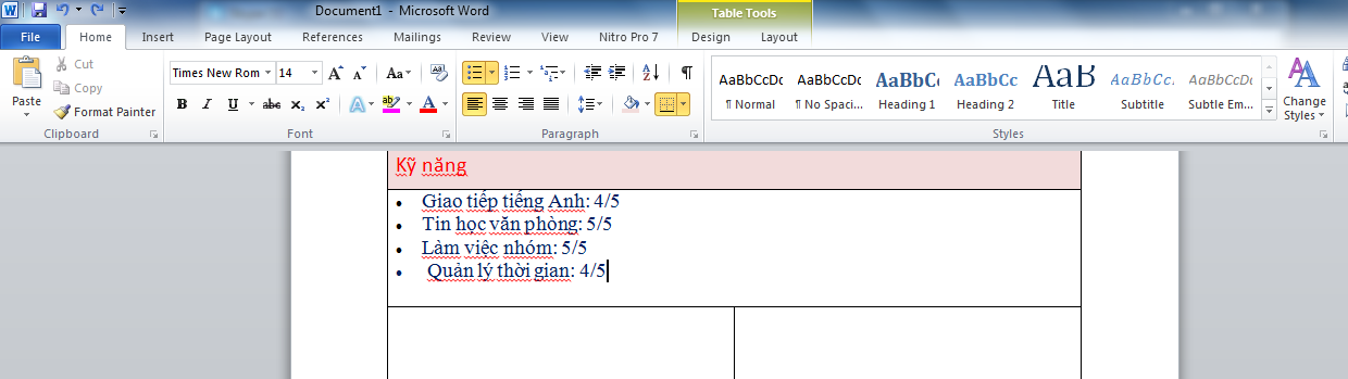  thiết kế CV đẹp bằng công cụ Microsoft Word