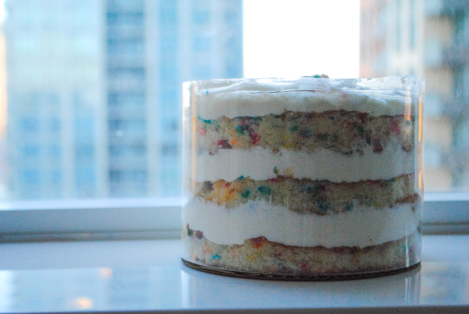 milk bar cake with acetate