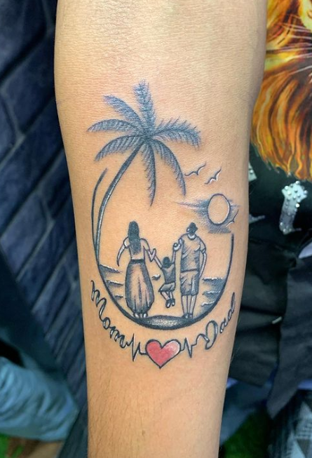 heartbeat mom dad tattoo