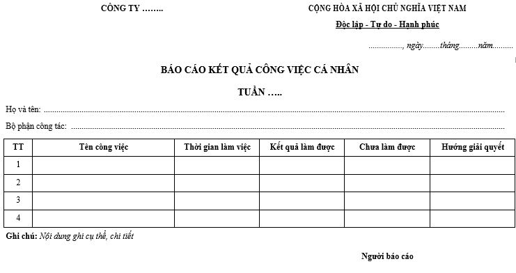 cách làm báo cáo công việc
