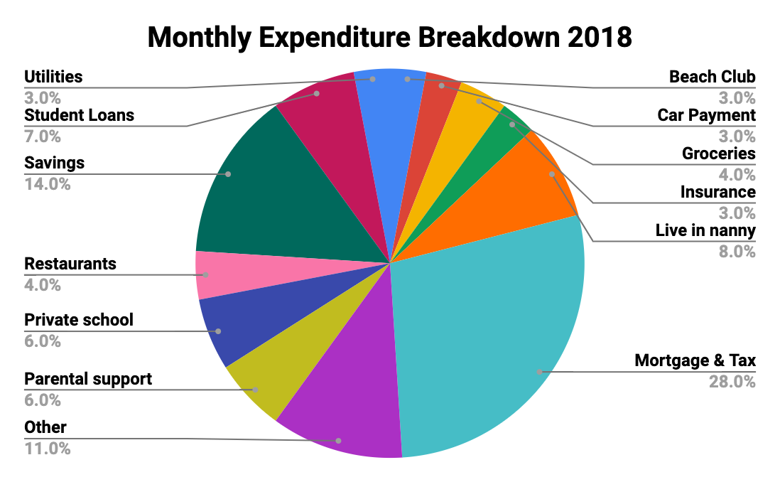 Breakdown of my spending (2018)
