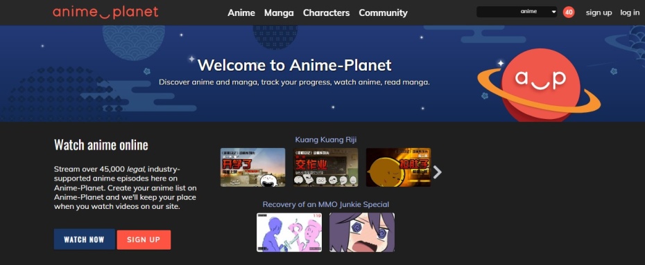 12 Popular Free Anime Websites to watch anime Online : Anime planet