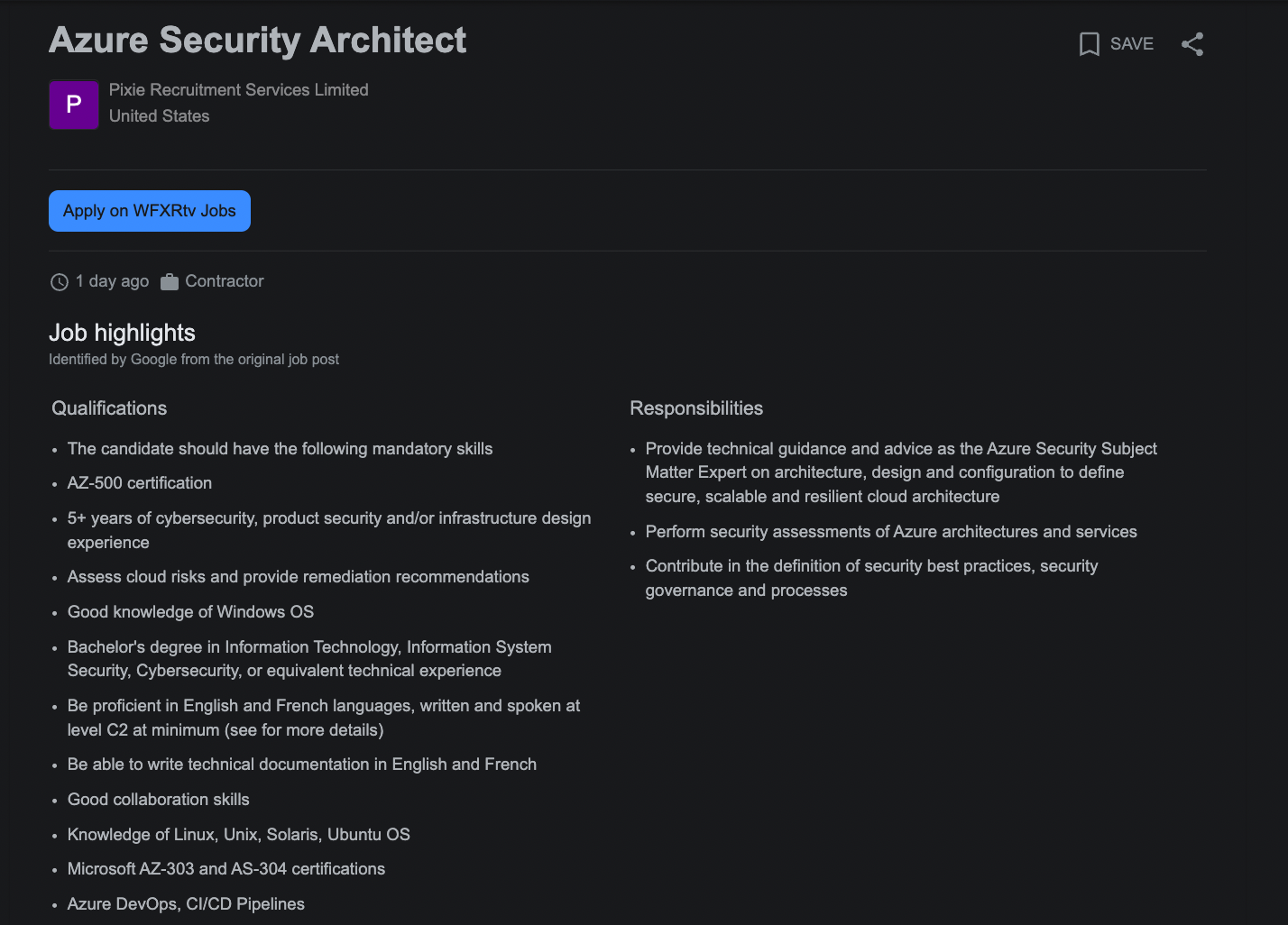 highest paying cyber security jobs-Azure Security Architect