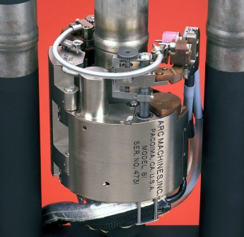 A compact, low-profile orbital weld head can weld pipelines in cramped conditions.