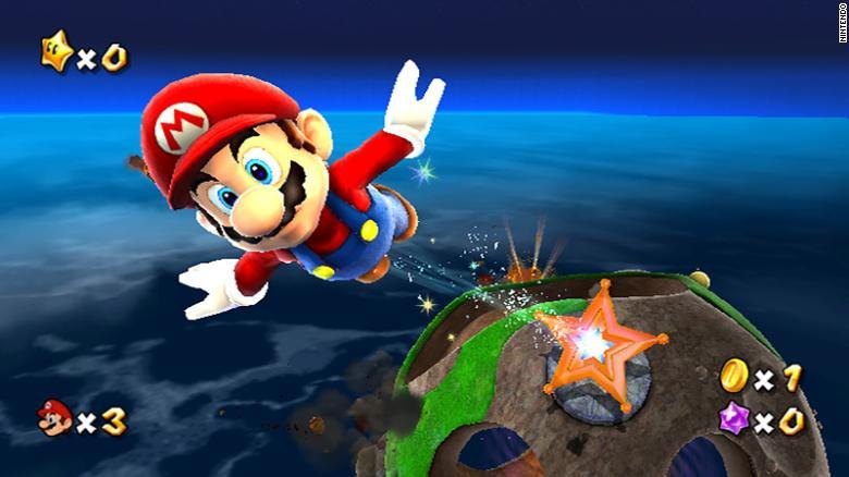 Mario travels through space in "Super Mario Galaxy."