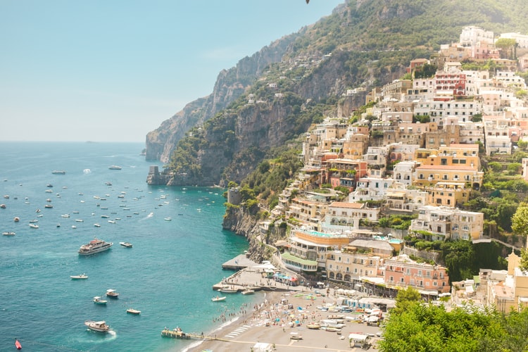 Positano aan de Amalfi kust, Italië