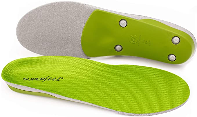 Superfeet Green Professional-Grade High Arch Orthotic Shoe Inserts for Maximum Support Insole, 6.5-8 Womens / 5.5-7 Mens