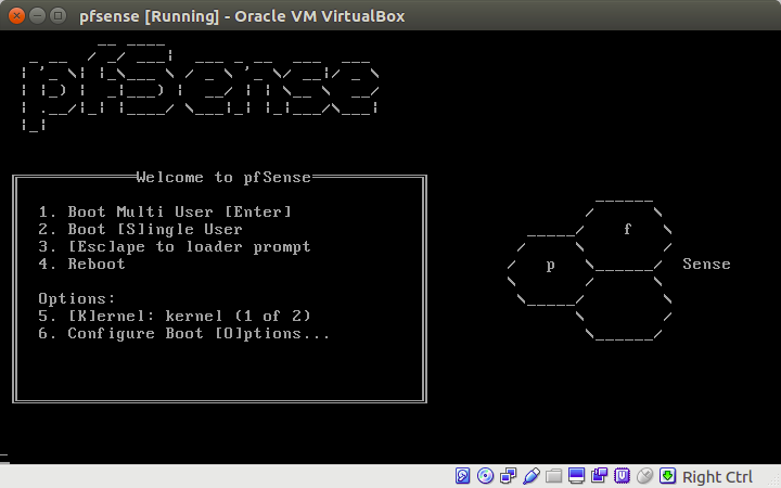 pfsense settings-oracle VM virtualbox