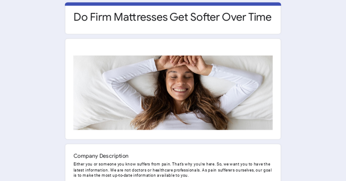 do firm mattresses get softer over time