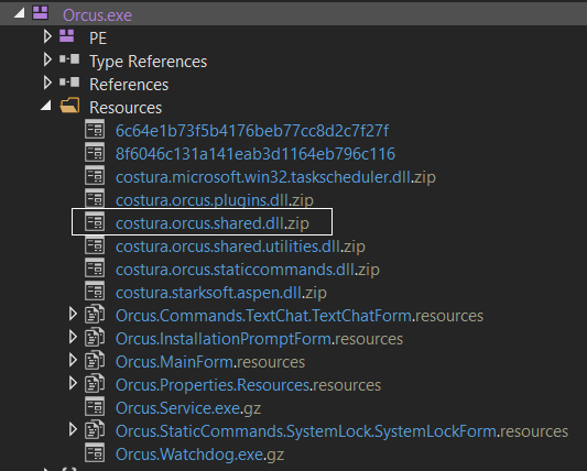 Orcus resources revealed in DnSpy
