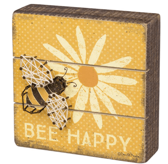 Wooden sign Bee happy