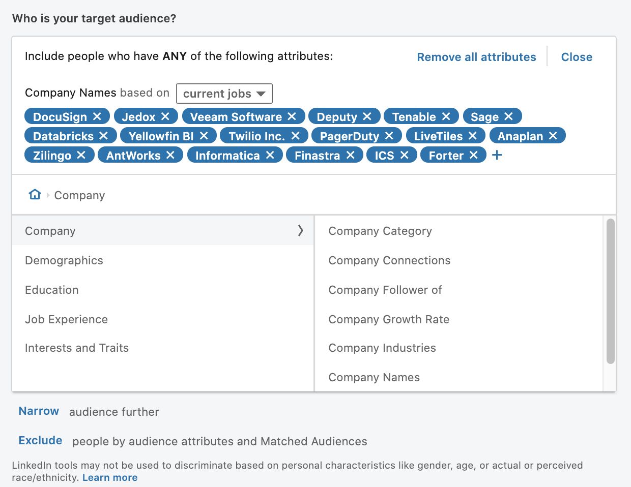 linkedin audience targeting