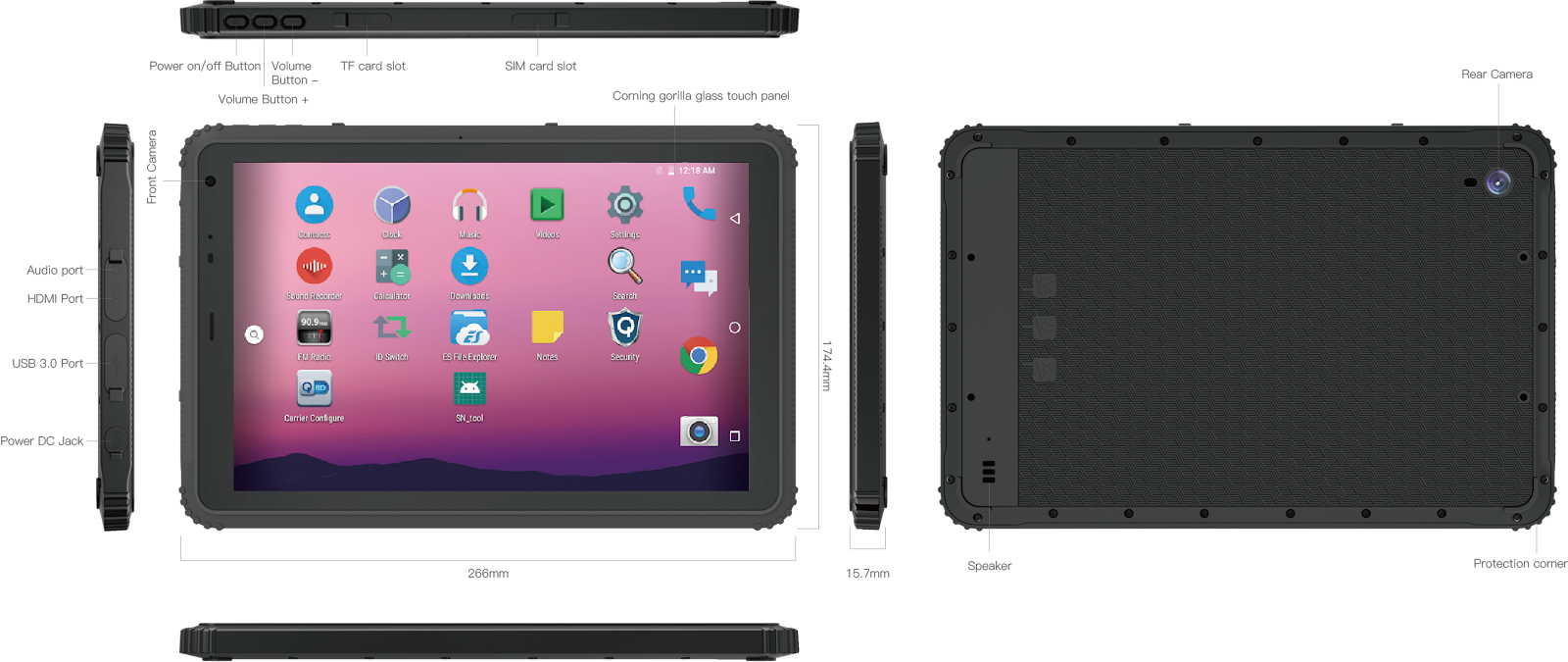 10 inch GMS Androidrugged tablets, flimsy Military tablets with NFC-Rugged tablet