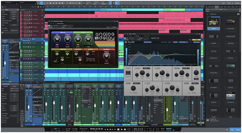 presonus studio one audio recording software