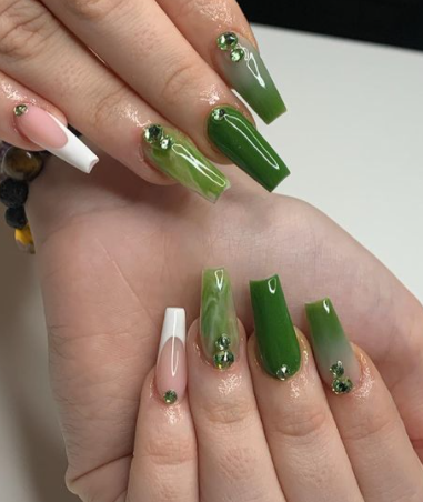 ombre coffin nail designs