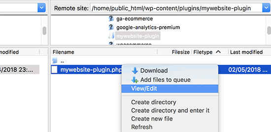 Editando arquivo de plugin via FTP