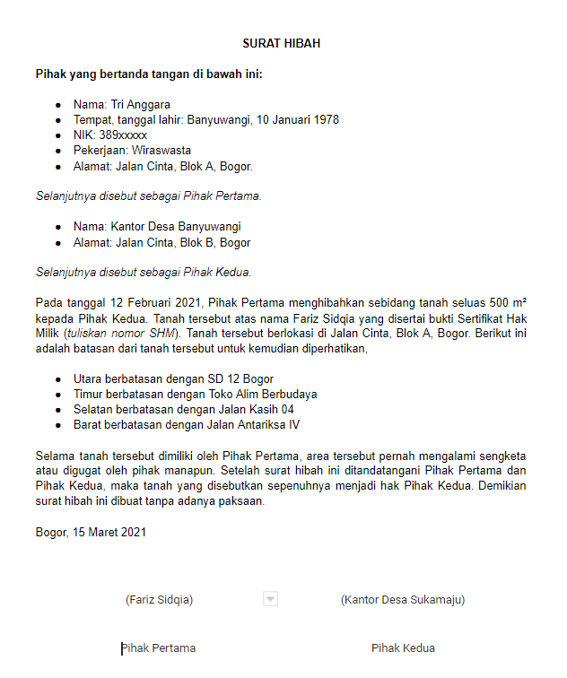 Apa Itu Surat Hibah Tanah?  Kamus Istilah Properti  Pinhome