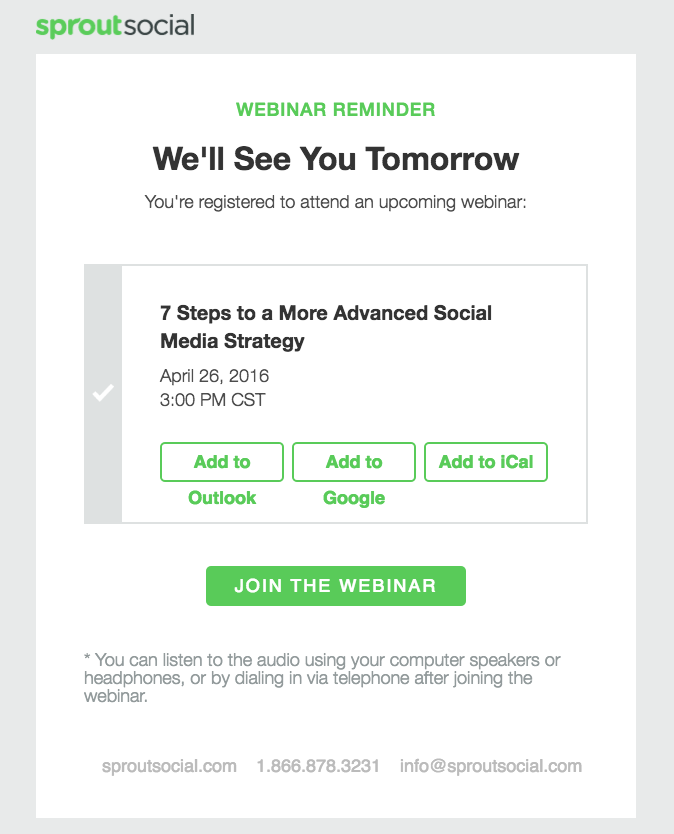 webinar email example for reminder