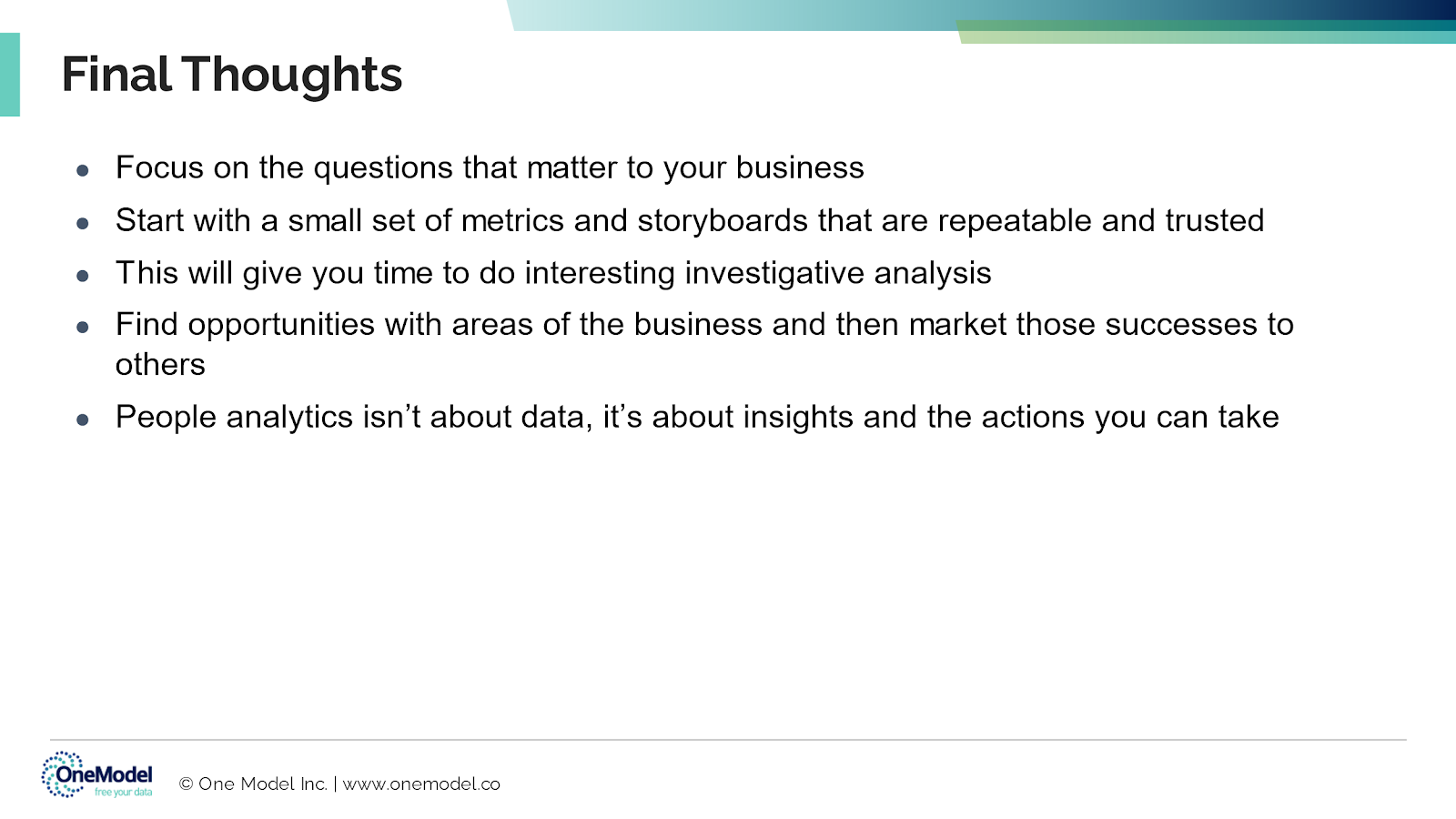 Final thoughts slide