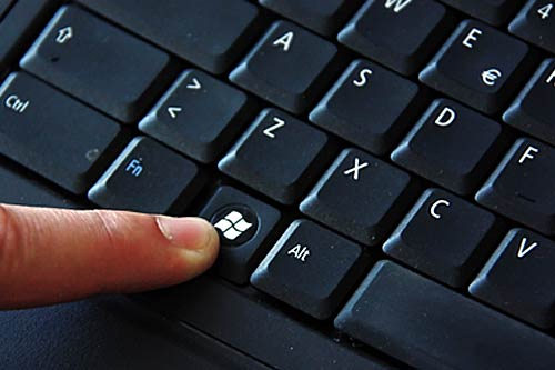 Navigate to your computer’s settings by pressing the Windows key on the keyboard. 