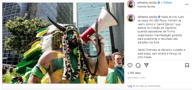 A photo of a Jair Bolsonaro supporter from a September 7, 2021 rally is being falsely claimed to be from the January 8, 2023 Brazil riots.