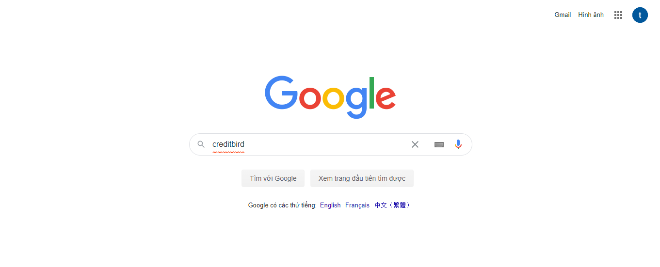 tìm kiếm creditbird trên google
