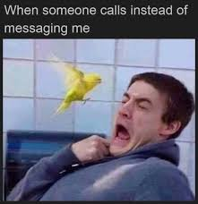 calls instead of messaging me meme