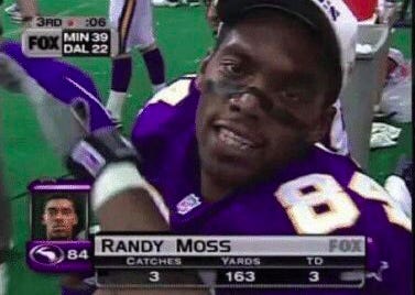 Image result for randy moss 3 catches 163 yards