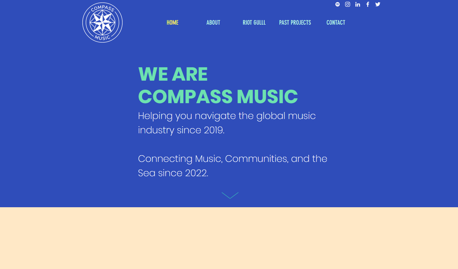 Home page of the music company