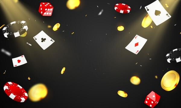 chip poker, koin dan konsep melempar kartu