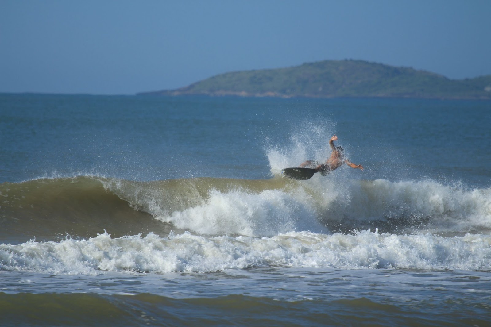 Surfer wiping out