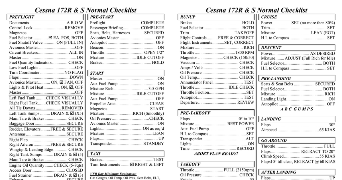 Cessna 172 RS Checklist.pdf Google Drive