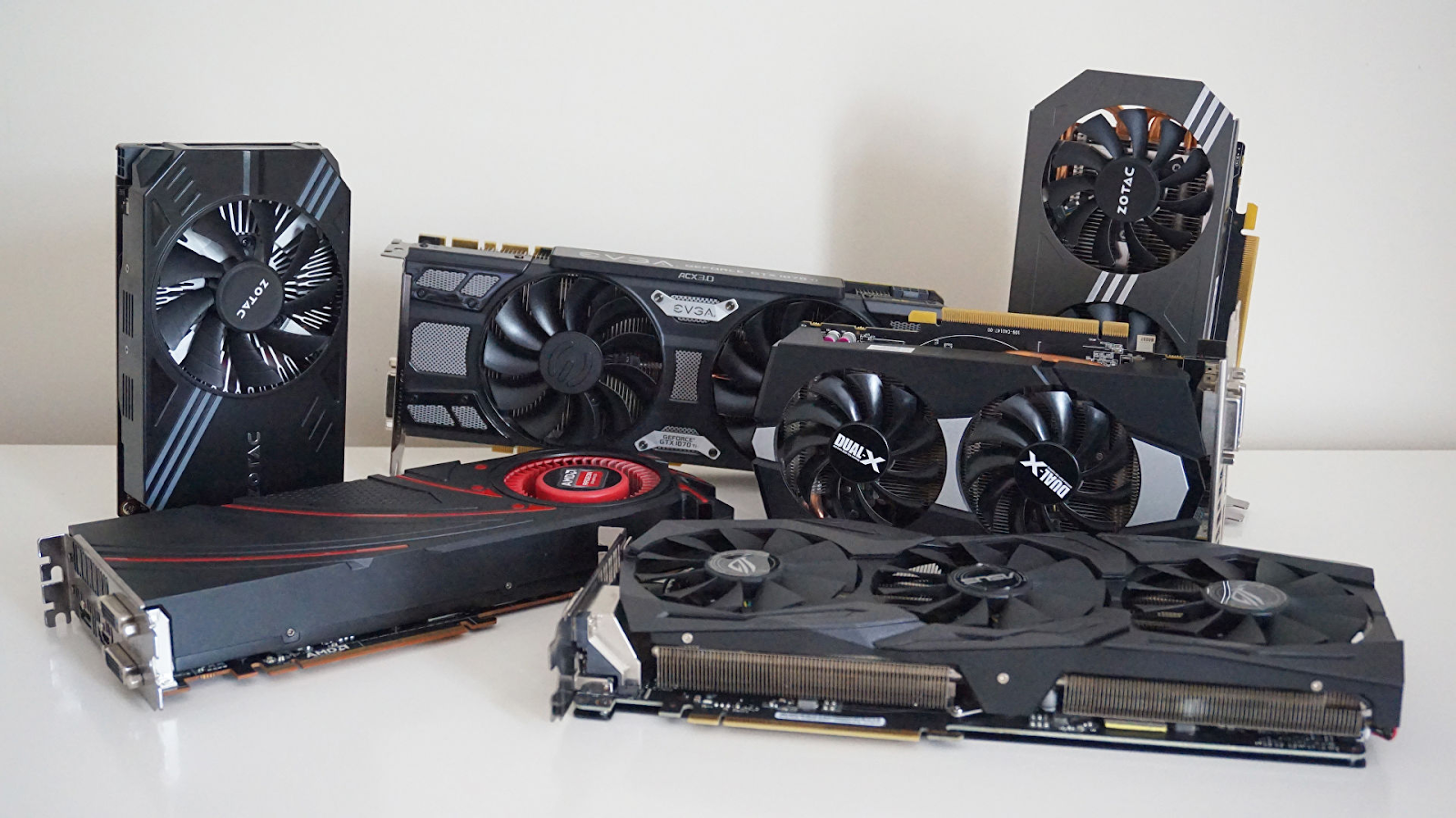 Different GPUs which helps when mining crypto.