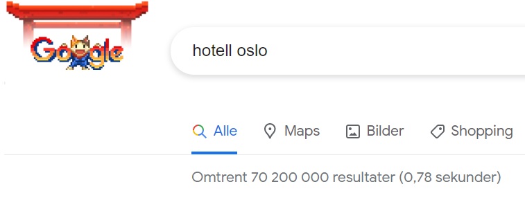 Google søk: Hotell oslo