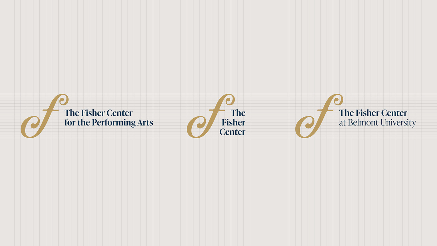 Artifacts from the branding and visual identity project for the Fisher Center